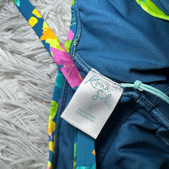 Kona Sol Tropical Floral One Piece Swimsuit - Multicolor Size Small NWT - Picture 5 of 6